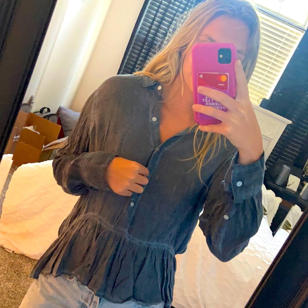 Long sleeve button down blouse